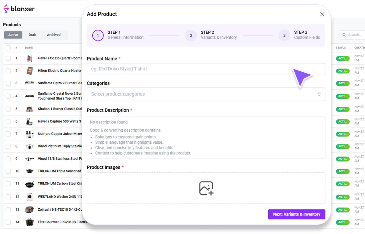 Step 2: Add Products