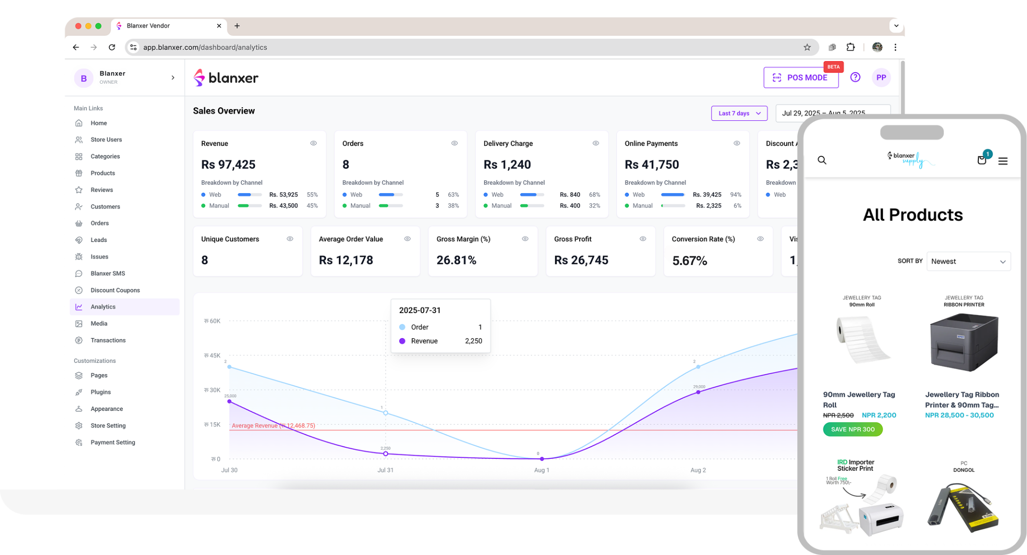 Blanxer Dashboard Interface